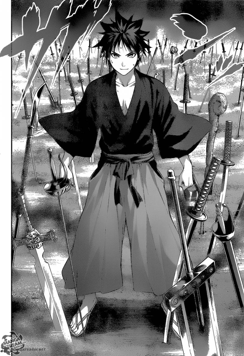 Like maybe the mangaka just really wanted to draw some samurai shit but swords representing Somas experiences and trials along the way and literally giving him new "weapons" to cook with? And each tailored to the character he learned from? Inject that goodness right into my veins