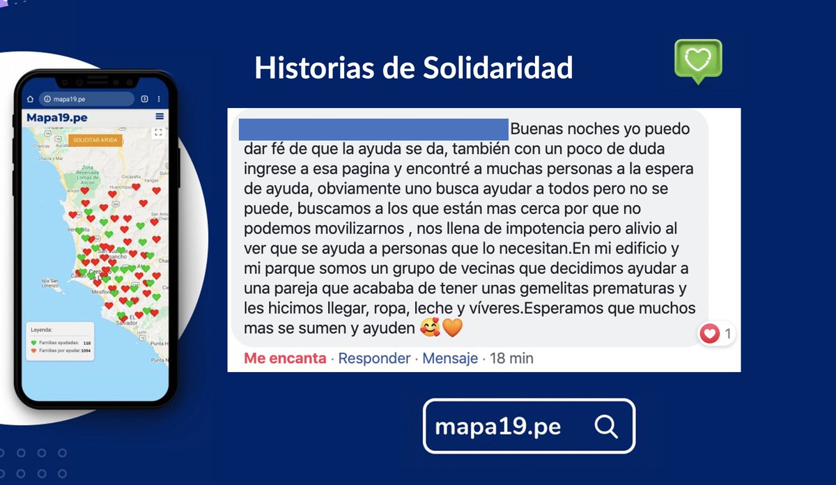 Historias de Solidaridad en #mapa19 . Ingresa al mapa y escribe una tú también mapa19.pe
