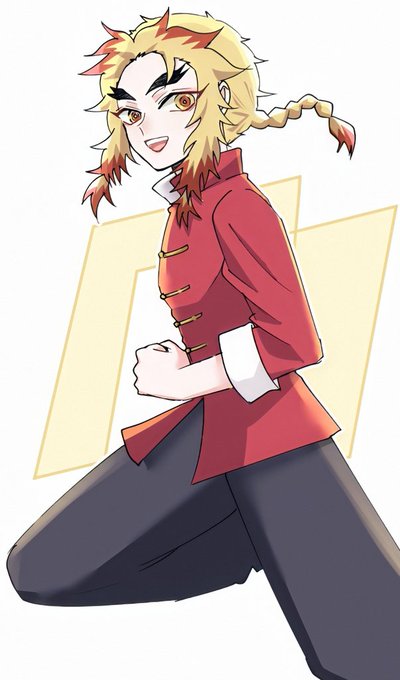 🍟くち🍟いたりいなかったりさんがTwitterに投稿した煉獄杏寿郎(鬼滅の刃)のイラスト。