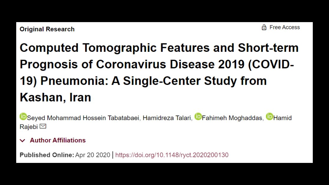 Radiology (@radiology_rsna) on Twitter photo Published today in <a href="/radiology_rsna/">Radiology</a>: Cardiothoracic Imaging — Computed Tomographic Features and Short-term Prognosis of Coronavirus Disease 2019 (COVID-19) Pneumonia: A Single-Center Study from Kashan, Iran. bit.ly/2KqolMV #COVID19 Published today in <a href="/radiology_rsna/">Radiology</a>: Cardiothoracic Imaging — Computed Tomographic Features and Short-term Prognosis of Coronavirus Disease 2019 (COVID-19) Pneumonia: A Single-Center Study from Kashan, Iran. bit.ly/2KqolMV #COVID19