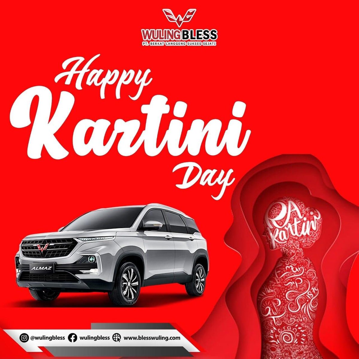 Ken_Hamada81's tweet photo. WULING BLESS Sby mengucapkan:

“Selamat Hari Kartini”
Habis Gelap Terbutlah Terang

mau Promo yg Terang2 terus terang
*Bunga 0%, *Free Angsuran 2 Bulan, dan banyak lagi (*SKB)

Hub: 08179763666

@WulingMotorsID 
#wulingsalesteam #wulingblessbasra #wulingbless https://t.co/KeqpkSIarg