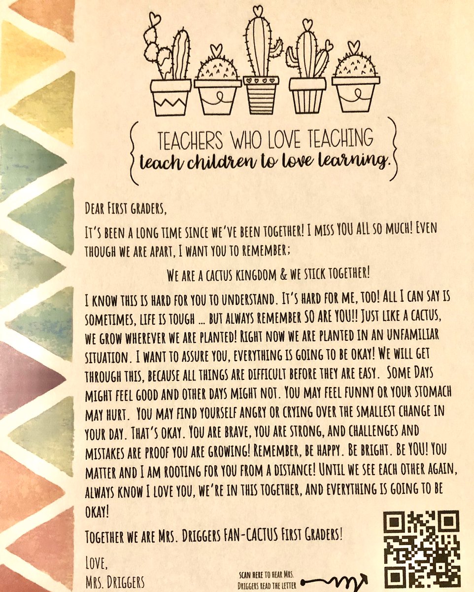 Celebrating small victories! I learned how to create a QR code of me reading this letter to my kiddos!! They are going to be so excited 😍🥰💖