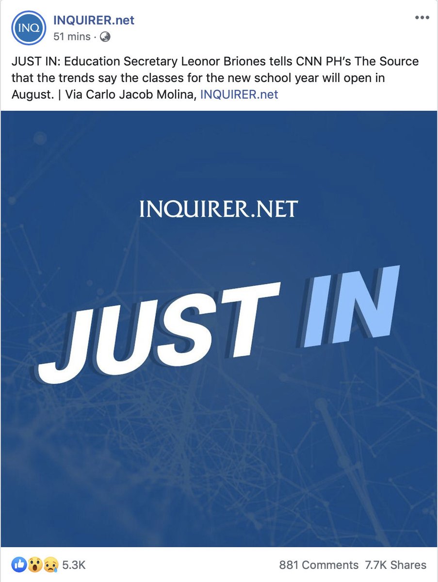 SFAMSC's tweet photo. A quick update regarding the school opening schedule for the next school year. Education Secretary Leonor Briones tells CNN PH's The Source that the trends say the classes for the new school year will open on August. https://t.co/kkTsaIaOVt