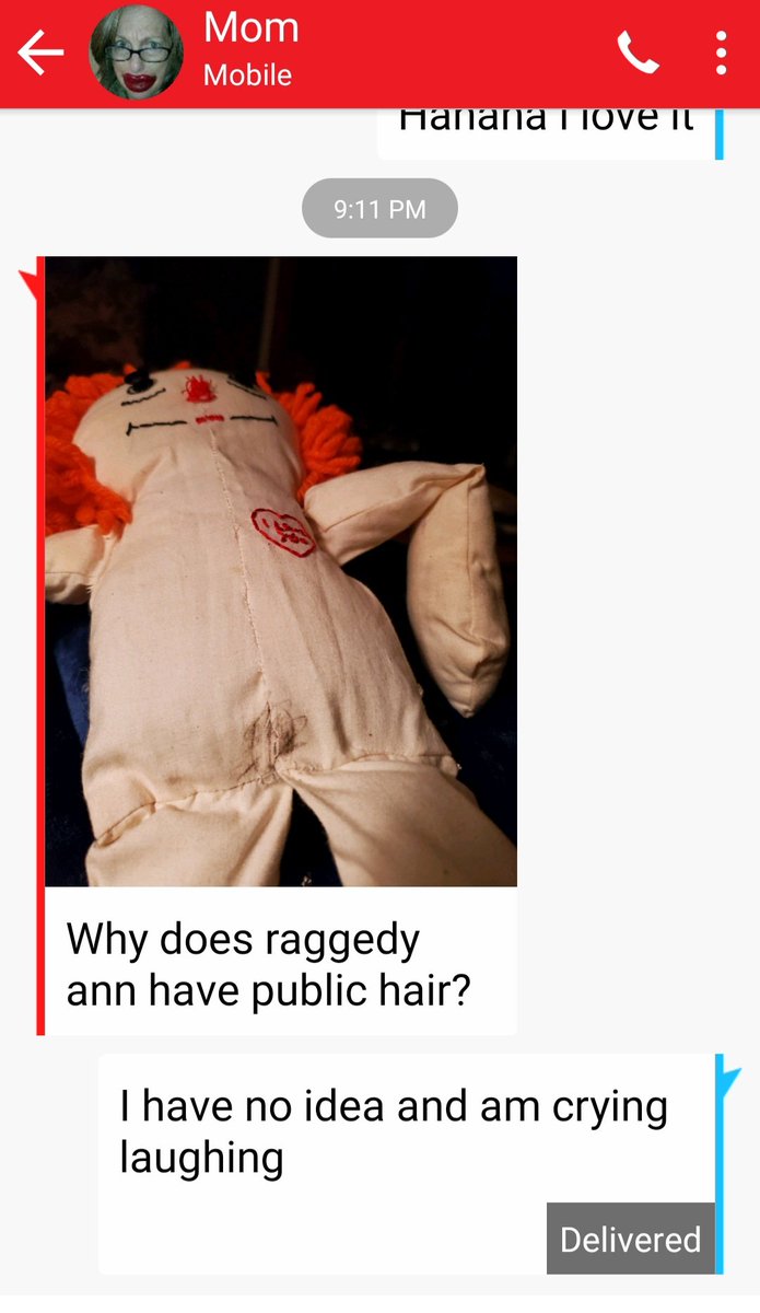 thisandthatnj's tweet photo. Best text of this whole quarantine #pandemic #sorrynotsorry #raggedyann #momtext #COVID19 #ChildhoodMemories https://t.co/kGS66AVBbQ