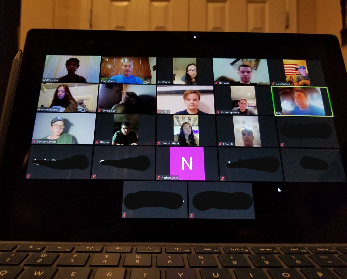 CPDCadets's tweet photo. First virtual meeting with the whole Cadet program tonight.... Most of them were able to make it!  Going to be a regular thing in place of our Monday night meetings!! @ChandlerPolice @Chief_Duggan https://t.co/tA3mNm4bPj
