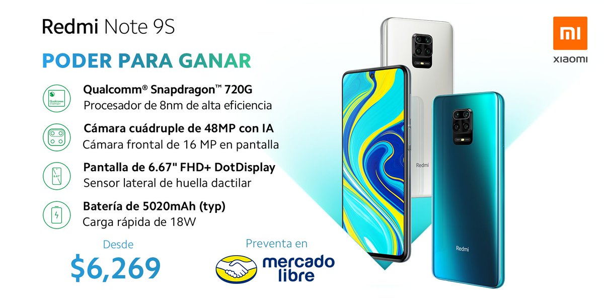 XiaomiMexico's tweet photo. ¡La preventa del #RedmiNote9S en
@ML_Mexico
comienza hoy!
¡Encuentren la versión de 4GB+64GB y la versión de 6GB+128GB!
¿Dónde? https://t.co/MOZKvKkbyF
#PoderParaGanar https://t.co/l2kjxPv0Z8