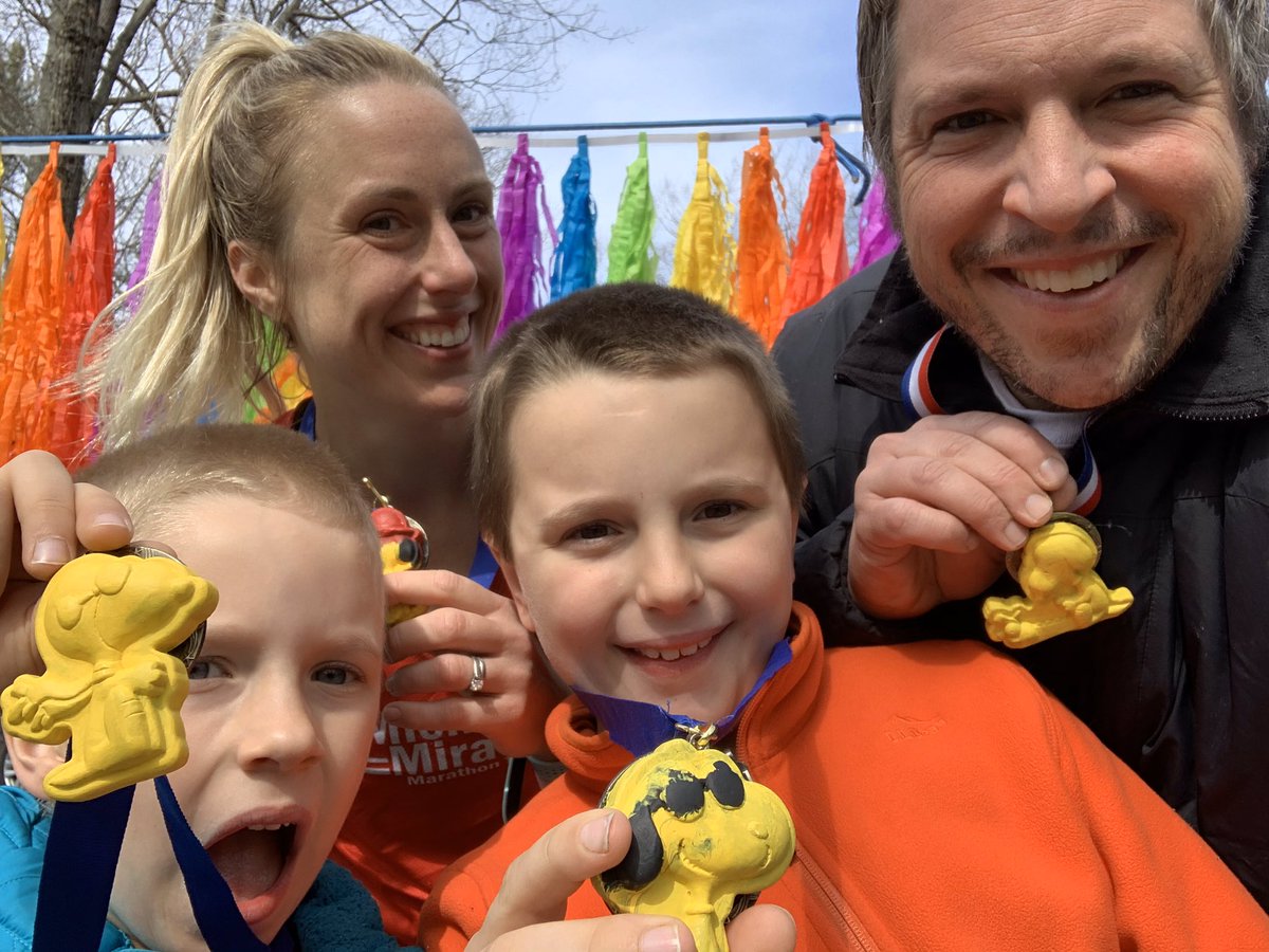 KatieBraceNews's tweet photo. With #BostonMarathon postponed, runner Megan Weeks rocked The Yellow Snoopy Princeton Marathon w/ a marathon p.r. of 3:24. That’s 7.48/mile. @baa should consider #Snoopy medals. #BostonStillRunning #BOSTONSTRONG #wbz https://t.co/aFGNYiqb9W