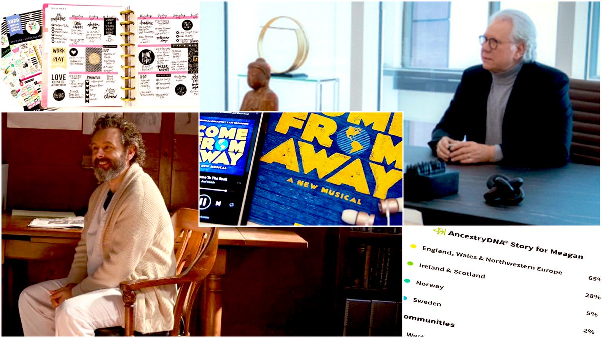 1. <a href="/wecomefromaway/">Come From Away</a> 💛
2. <a href="/johnlarroquette/">John B. Larroquette</a> on <a href="/thegoodfight/">TheGoodFight</a> 
3. <a href="/michaelsheen/">michael sheen 💙</a> on <a href="/prodigalsonfox/">Prodigal Son</a> 
4. <a href="/planahappylife/">The Happy Planner®</a> 📖🖊
5. <a href="/Ancestry/">Ancestry</a> 🏴󠁧󠁢󠁷󠁬󠁳󠁿🇸🇪🇬🇧🇮🇪🏴󠁧󠁢󠁳󠁣󠁴󠁿🇳🇴

...and lots and lots of sanitizer!🧴

#ThingsGettingYouThroughQuarantine, while still being an #EssentialWorker!