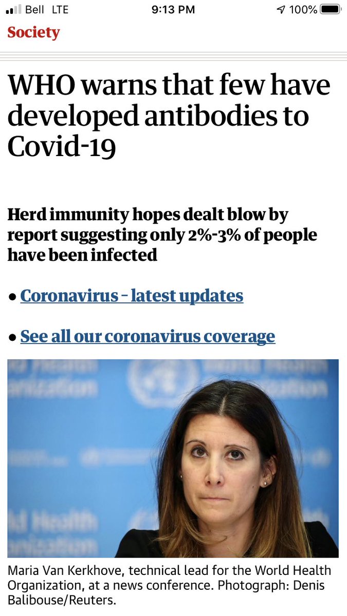 2% of 7.8 billion is 156 million.
Current global cases are roughly 2.5 million or 0.032%.  Pretty big delta.
So now we are using multipliers from studies with no peer review?  No shit few are infected <a href="/WHO/">World Health Organization (WHO)</a>, kind of the point of the whole shut down.