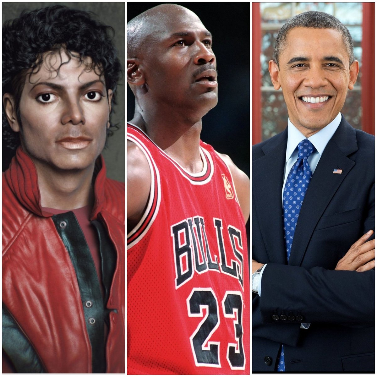 DominicJuan's tweet photo. There will never be another Michael Jackson, Michael Jordan, or Michael Barack Obama in my opinion. The Greatest of all times, stop trying to compare them. #MichaelJordan #MichaelJackson #Obama #BarackObama #GOAT  #44 https://t.co/tkO46Oxyb4