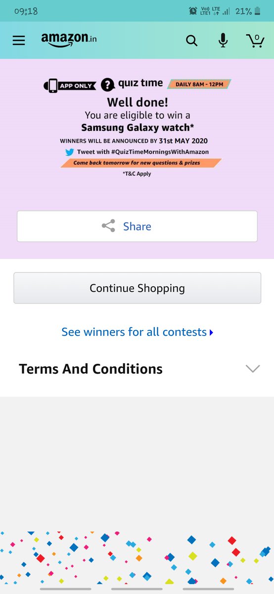 SahaBedanto's tweet photo. I played this interesting quiz on Amazon - Try your luck for a chance to win exciting rewards https://t.co/eEU7o2qp5C  
#QuizTimeMorningsWithAmazon https://t.co/KypdbifJMr