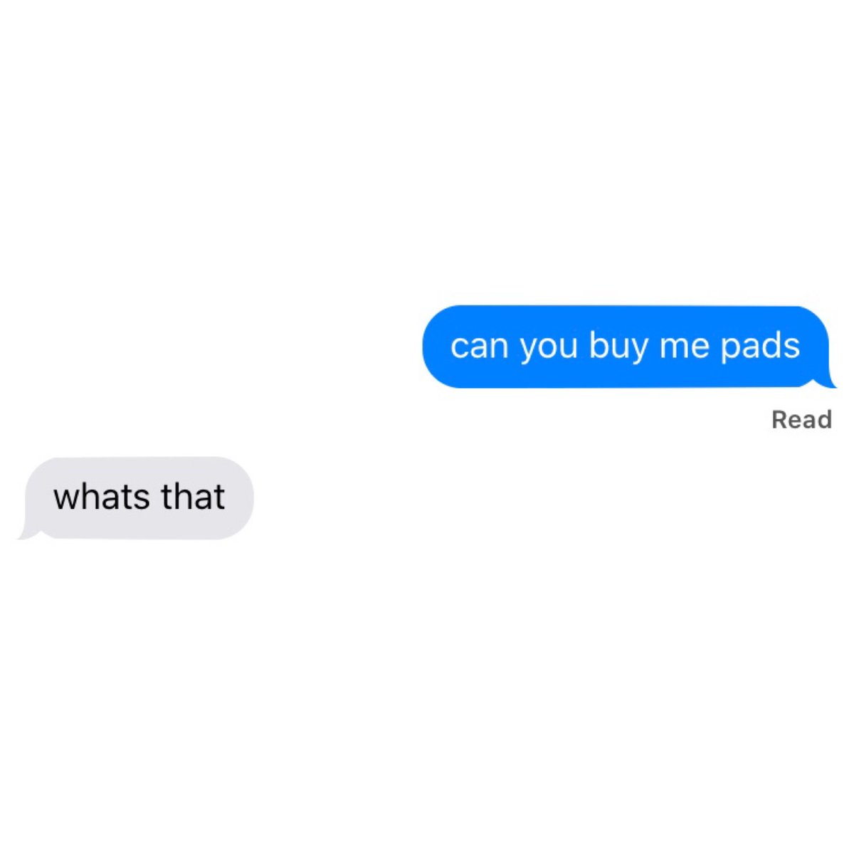 GOT7 responding to "can you buy me pads" text — a thread