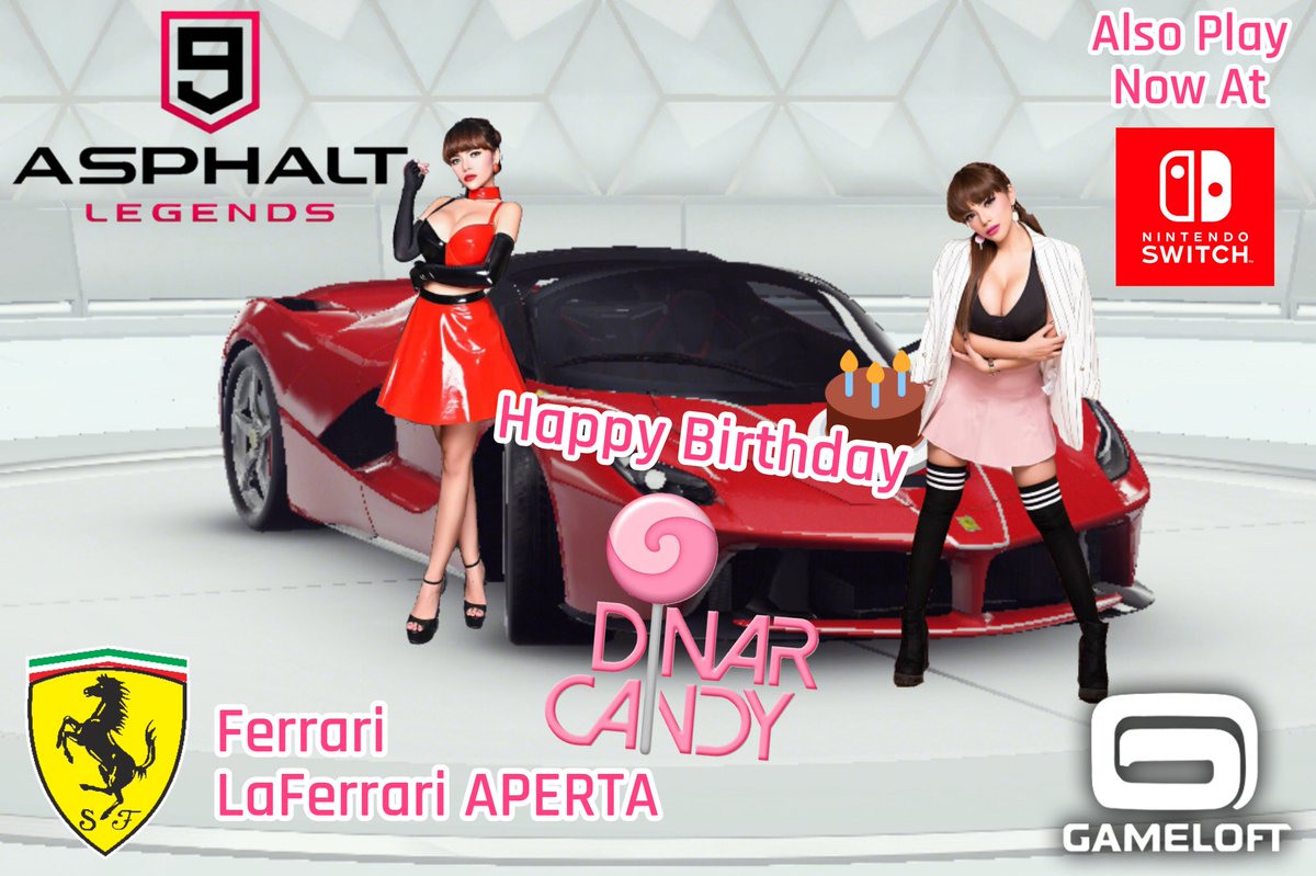 Happy Birthday for My Big Idol DJ <a href="/DJDinarCandy/">Dinar Candy</a> Special Nuansa "The Red Devils Ferrari LaFerrari Series" di #Asphalt9Legends .
#A9NintendoSwitch #DinarCandy #Ferrari #Gameloft #GameloftIndonesia