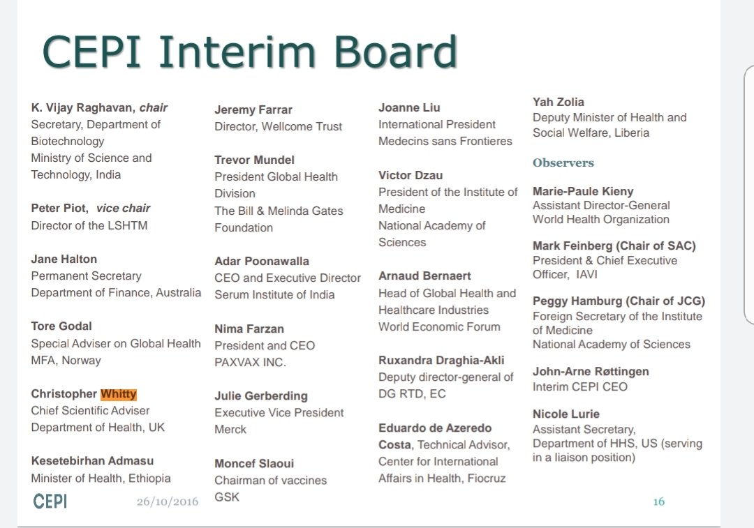 Who is controlling who?  #CEPI have people in high places!  #Whitty  #downingstreet  #Fauci  #WhiteHouse  #GatesFoundation  #WHO  #NIAID  #Epidemics  #Vaccines