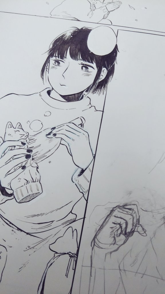 おつかれさまです 近くお知らせできることあるはずきっと… 
画像は描き損じのトキさんと今朝の渦巻
ちょっと休憩したらまたがんばります? 