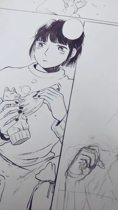おつかれさまです 近くお知らせできることあるはずきっと… 
画像は描き損じのトキさんと今朝の渦巻
ちょっと休憩したらまたがんばります? 