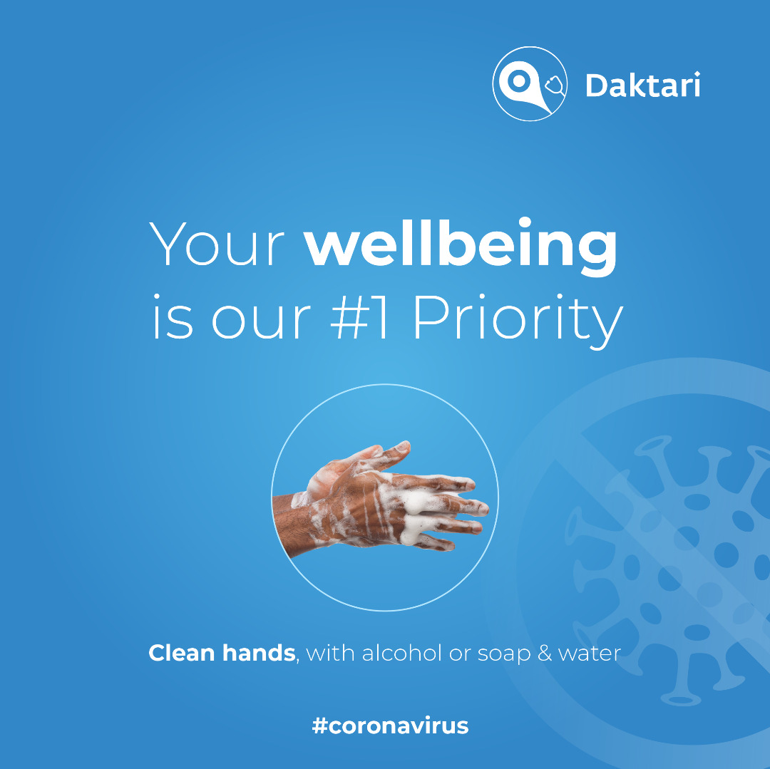 daktariapp's tweet photo. Clean hands with alcohol or soap and water 
.
.
Download @daktariapp for your smartphone. Link on our bio.
.
#daktariapp #healthtip #bookappointments #doctortip #tanzania🇹🇿 #covid19 https://t.co/6aE8RtQx55
