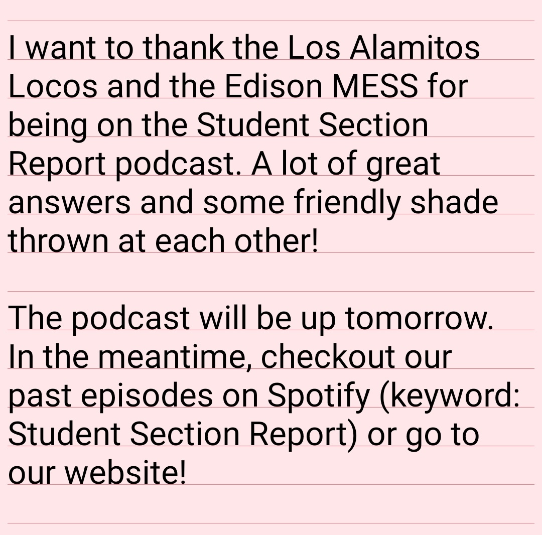 The Student Section Report tweet media