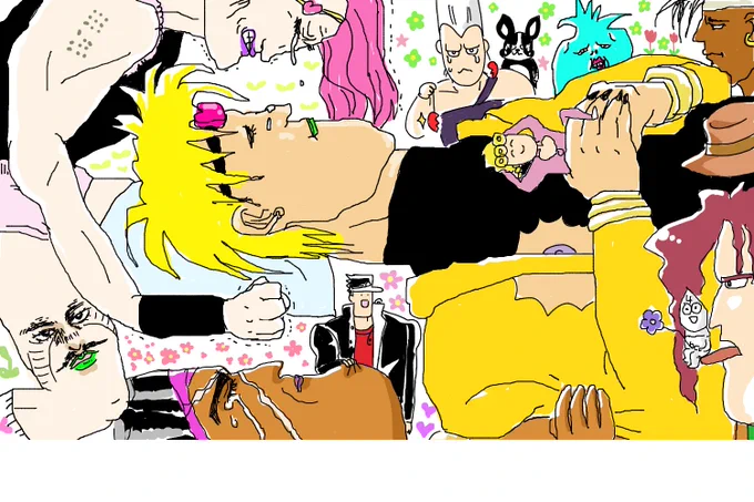 最近はのりおと絵チャで描いたジョジョと
パプワ君と娘のために模写した義勇さん 