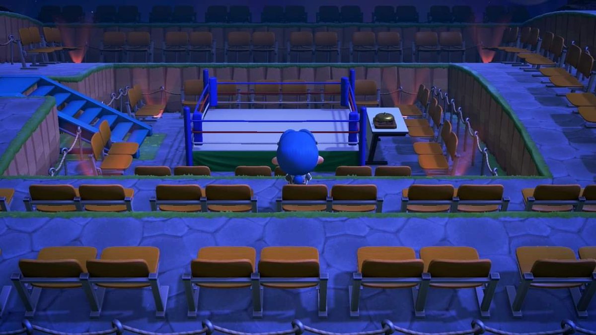 71. Une lieu spécial pour accueillir un maximum de spectateurs devant le ring !(Source:  https://www.reddit.com/r/AnimalCrossing/comments/g550h4/lets_get_ready_to_rumble/)