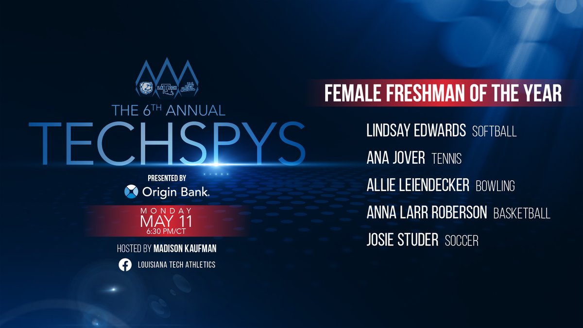 LATechSports's tweet photo. Presenting your nominees for Female Freshman of the Year! #Techspys #EverLoyalBe https://t.co/NjuXTctCyR