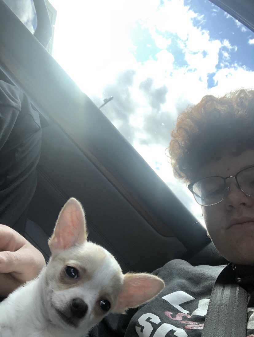 Cole and Mac in the car