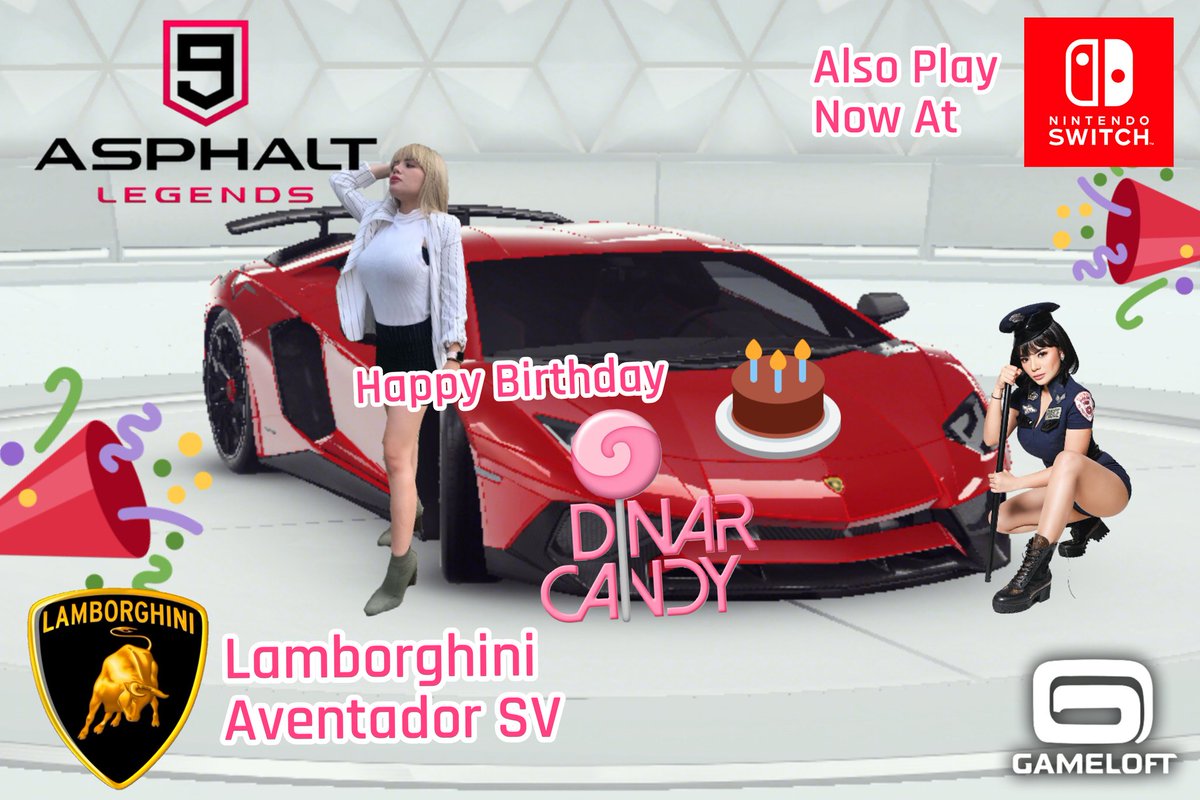 Happy Birthday for My Big Idol DJ <a href="/DJDinarCandy/">Dinar Candy</a> , Special Nuansa "The Red Inferno Lamborghini Aventador Series" di #Asphalt9Legends .
#A9NintendoSwitch #DinarCandy #Lamborghini #Gameloft #GameloftIndonesia