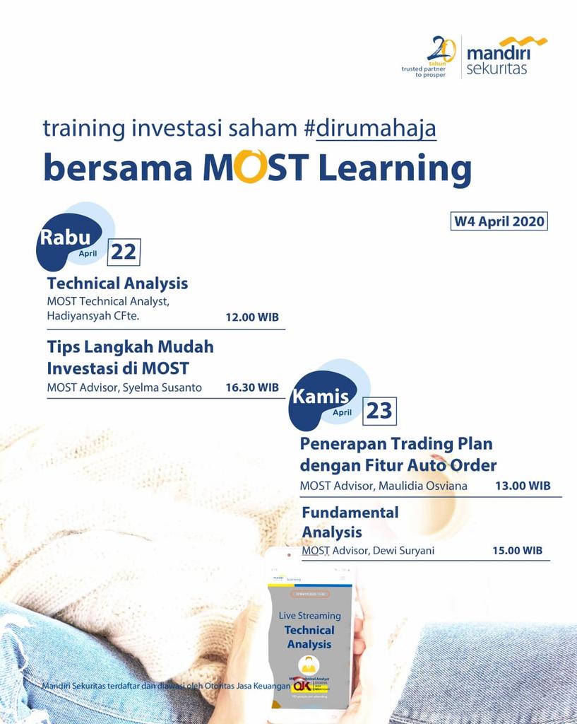 Mandiri_OLT's tweet image. Jangan khawatir!
.
Tanyakan semua keingintahuanmu tentang investasi kepada para pakar saham Mandiri Sekuritas.
Pilih jadwal yang sesuai dengan aktivitasmu ya, kita hadir setiap hari dengan beragam materi.
Sampai bertemu! 📊💡
.

#OnlineLearning #TrainingInvestasi #MOSTLearning