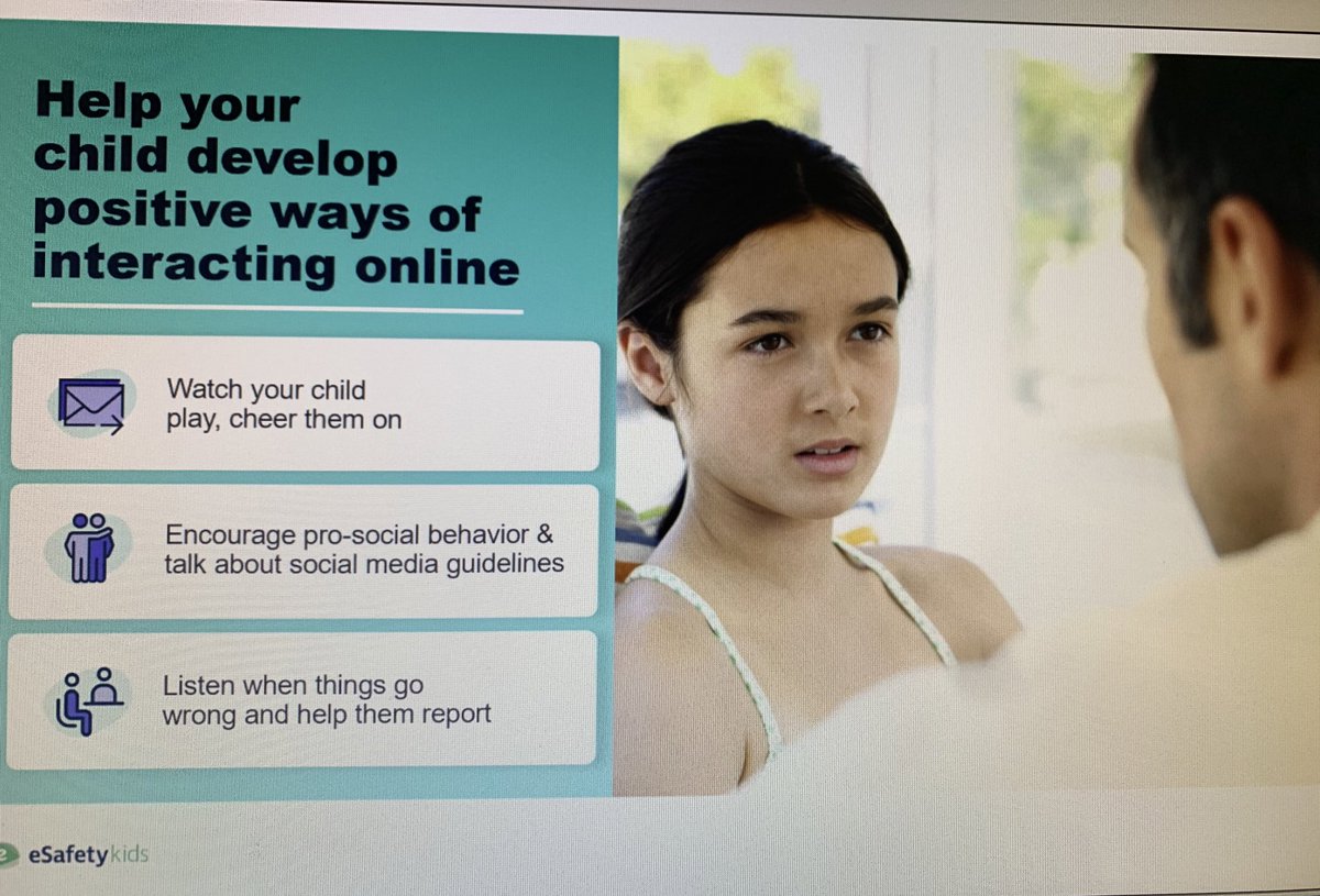 Help your kids build positive ways to interact online: be interested & engaged - play together online, listen & be a supportive coach, help them report & deal with negative stuff if it happens  #OnlineSafety