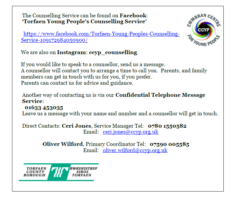 croesyschool's tweet photo. Some very useful contact information from the counselling service. https://t.co/zYM6ChJMHl