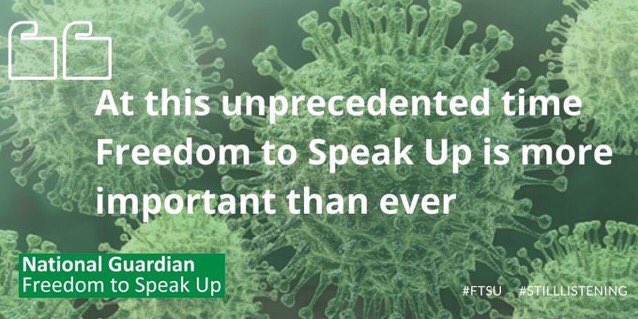 I hope during this difficult time @wuthstaff feel supported speaking up through usual management routes. If however you are unable to for whatever reason I’m one of WUTH’s Freedom to Speak Up Guardians offering confidential support. I’m on x7396 or see intranet for more details