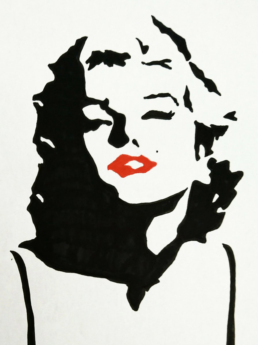 Hiro Twitterissa マリリンモンローの絵を描いて同じくアイロンプリントシートに印刷して今度はtシャツにしました Marilynmonroe マリリンモンロー