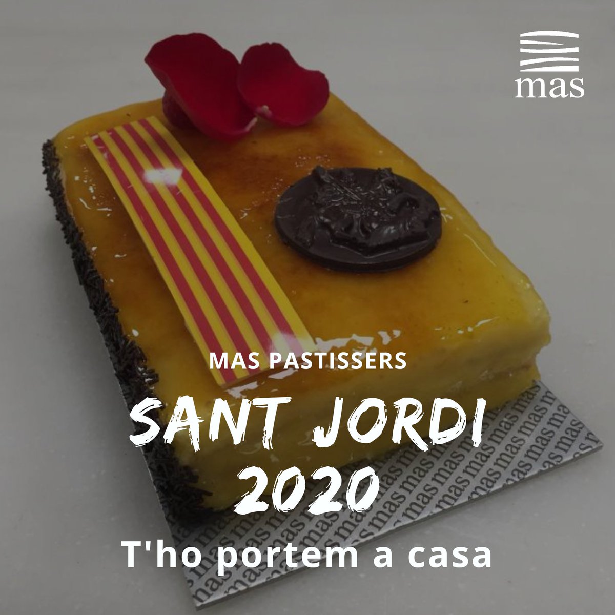 MasPastissers's tweet photo. Aquest Sant Jordi 2020 gaudiu dels pastissos especials de Sant Jordi amb el nostre servei d'entrega a domicili.
Entre altres us oferim el nostre pastís de Sant Jordi de iema i trufa o pastís individual Rosa de Sant Jordi una mousse de xocolata 70% interior de cremós de passió. https://t.co/xe6YRc7Gb2