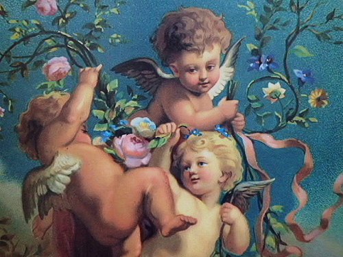 新品?正規品 アンティーク 天使の古い印刷画 - 工芸品 - www 