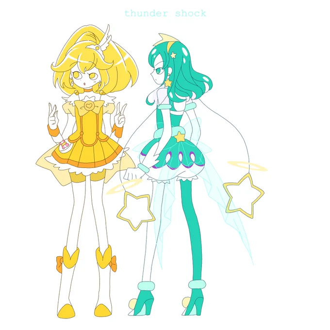 キュアピースとキュアミルキー
電気コンビ 