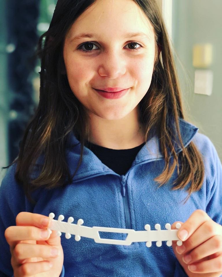 CarmelColts's tweet photo. Patrick and Madelyn are using their 3D printer to help medical workers and families by making mask holders to help with ear stress. How thoughtful!! #CarmelLife #BABlessing #CCSDFam https://t.co/buB3y2J1nG