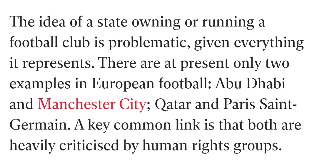 2. He says there are only two examples of state owning football clubs in Europe. The Russian state itself owns 3, Zenit (by Gazprom), Locomotiv (Russian Railways) and Dynamo Moscow (VTB Bank). Maybe he meant "owned by brown states"....You know...