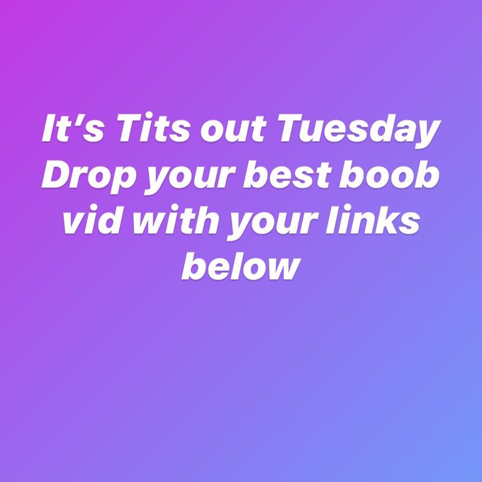 Drop those vids and links below ladies 🍉🍉 #tittytuesday #titsouttuesday https://t.co/4vPAPARM4U<a href="/tag/tittytuesday"class="tags">#tittytuesday</a><a href="/tag/titsouttuesday"class="tags"><span>#titsouttuesday</span></a>