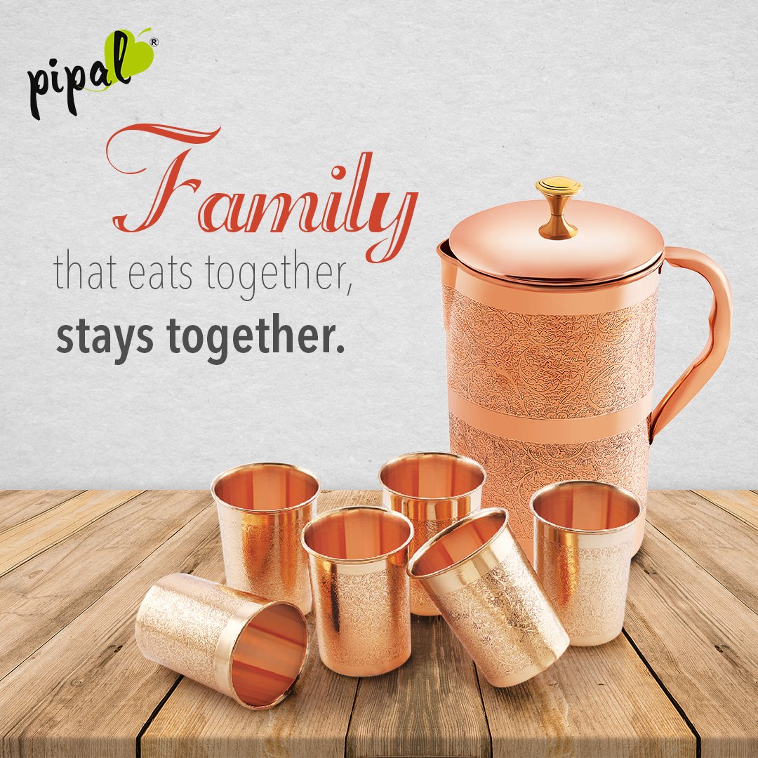 PipalProducts's tweet photo. Enjoy drinking healthy water with home-cooked Indian meals this quarantine period, with the Pipal Classic 7pc Set and beautiful memories
Follow us at Instagram: https://t.co/L4Hm8wxfBF
#CopperJug #Jug #CopperLove #Copper #PipalProducts #Health #PipalClassic7pcset #CopperGlas https://t.co/pyKmu85yaq