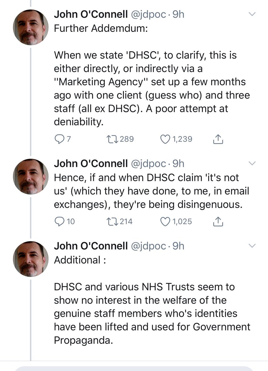 And then it changes Now it isn’t a person who is “a contracted government employee temporarily assigned to this department”It is now “a marketing agency set up three months ago by three ex  @DHSCgovuk staff”