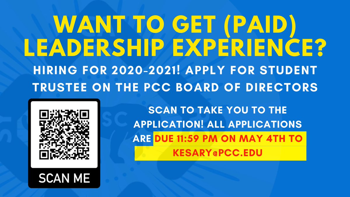 PCC_DSC's tweet photo. DEADLINE EXTENDED TO APPLY https://t.co/uzOlr2fHG3