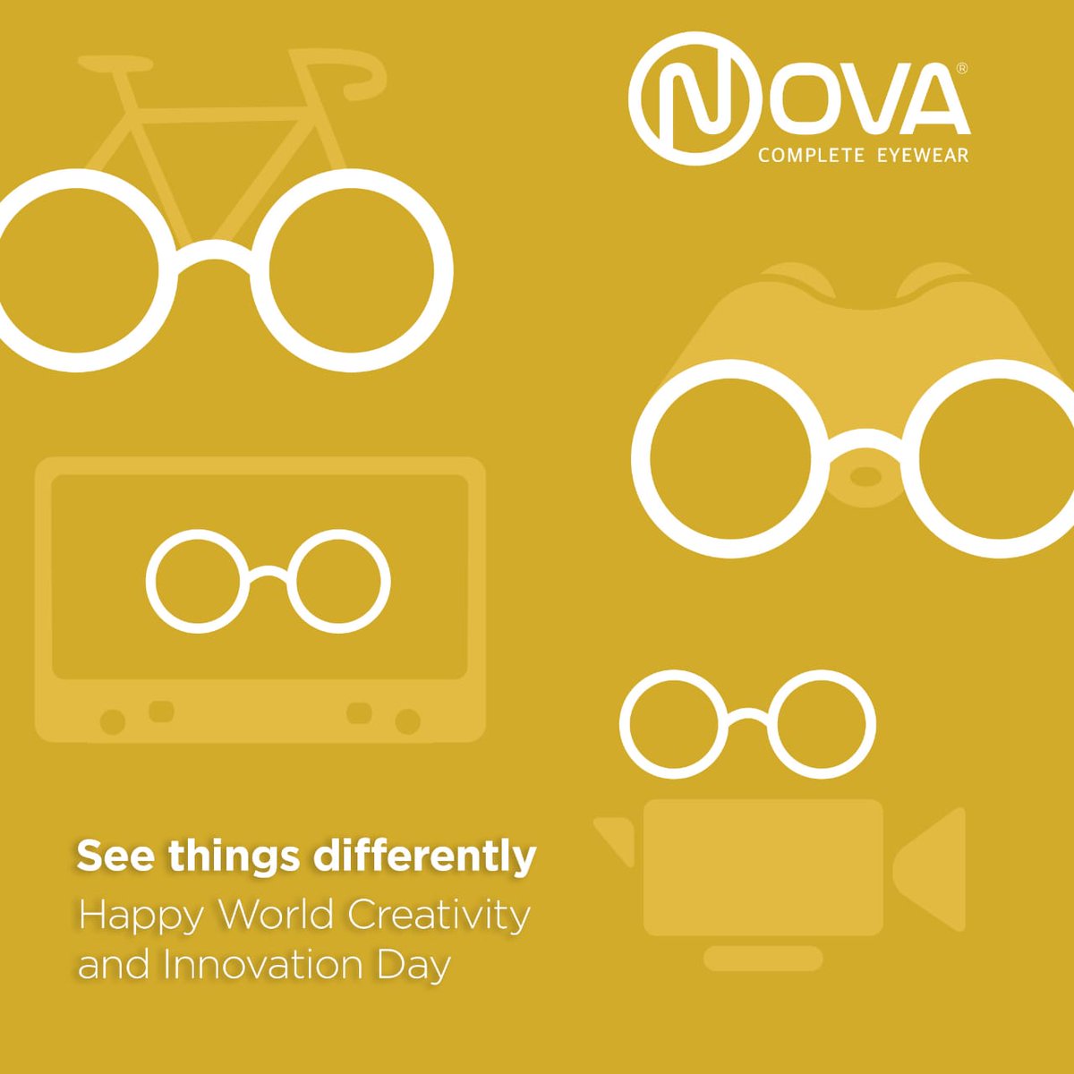 A different perspective for a creative route. 
Celebrate World Creativity and Innovation Day for the innovator you are.
#NovaEyewear #CompleteEyewear #HappyWorldCreativityAndInnovationDay
#InnovatorsOfTheWorld #Creativity #Inventors #Innovation