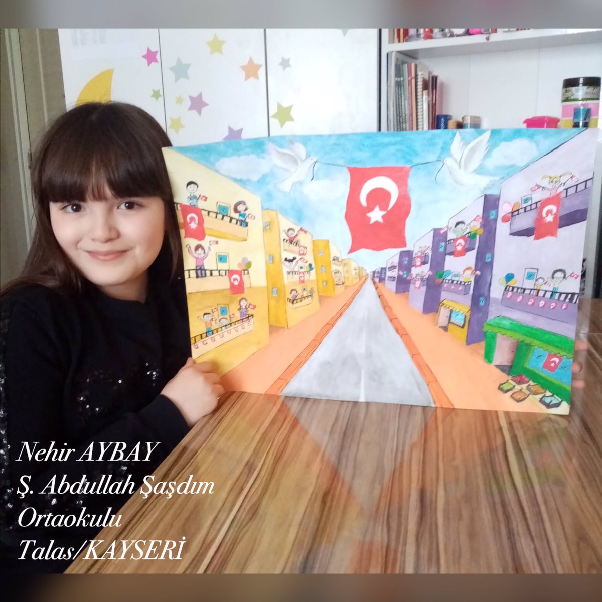BURAK0838's tweet photo. @ziyaselcuk 100.yıl öğrencimin çalışması #EvdeKal #kayseride23nisan @kayseri38 @cekinci @kayserimem https://t.co/t5plTvpM2H