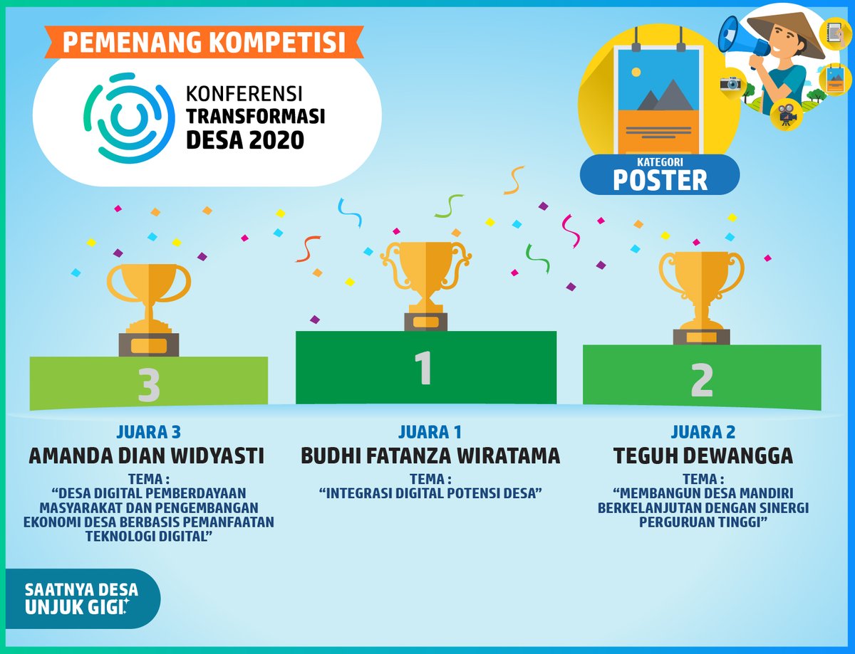 KTDesa_id's tweet photo. Selamat untuk para pemenang Kompetisi KT Desa 2020 kategori poster🖼️ https://t.co/r5TnfOVVBg