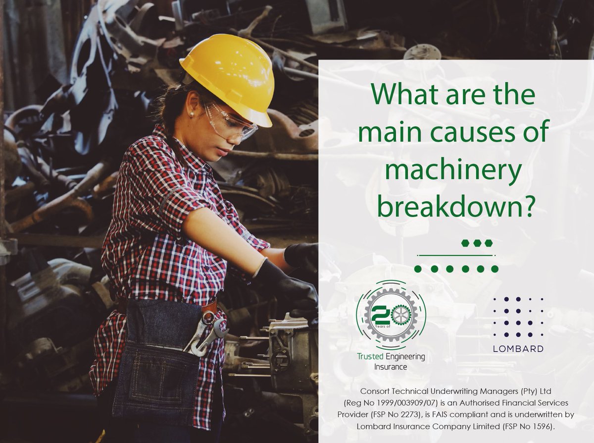 consorttech's tweet photo. Did you know that the main causes of machinery breakdown usually arise from human error, power surges or electrical shorting? Ensure business is covered against machinery breakdown. 👇🏻👇🏻
https://t.co/sY5C5AVLLM…/
#machinery #machinerybreakdown #insurance https://t.co/L4DMcTK8Y4