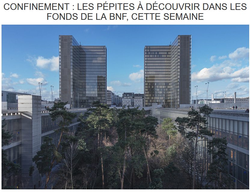 Bibliothèque BnF (@labnf) on Twitter photo "La BNF nous invite à plonger dans les méandres de ses fonds numériques, durant le confinement ! Cette semaine, une sélection autour de la littérature saura ravir les amateurs." à lire via <a href="/sortirapariscom/">Sortiraparis</a> bit.ly/34RXZgf
Retrouver <a href="/GallicaBnF/">Gallica BnF</a> : gallica.bnf.fr "La BNF nous invite à plonger dans les méandres de ses fonds numériques, durant le confinement ! Cette semaine, une sélection autour de la littérature saura ravir les amateurs." à lire via <a href="/sortirapariscom/">Sortiraparis</a> bit.ly/34RXZgf
Retrouver <a href="/GallicaBnF/">Gallica BnF</a> : gallica.bnf.fr