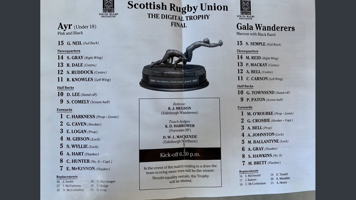 gregortownsend's tweet photo. 30 years since this U18 final at Murrayfield. Youth rugby and playing with your mates was so much fun. https://t.co/efRszCQS1H