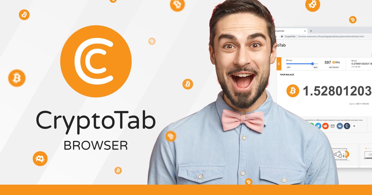 ▶️Ever wanted to become a cryptocurrency miner? Now you can do it without problems and risks! Try CryptoTab Browser - the world's first browser with built-in mining function!

▶️Follow the link: bit.ly/2Vwq3BU