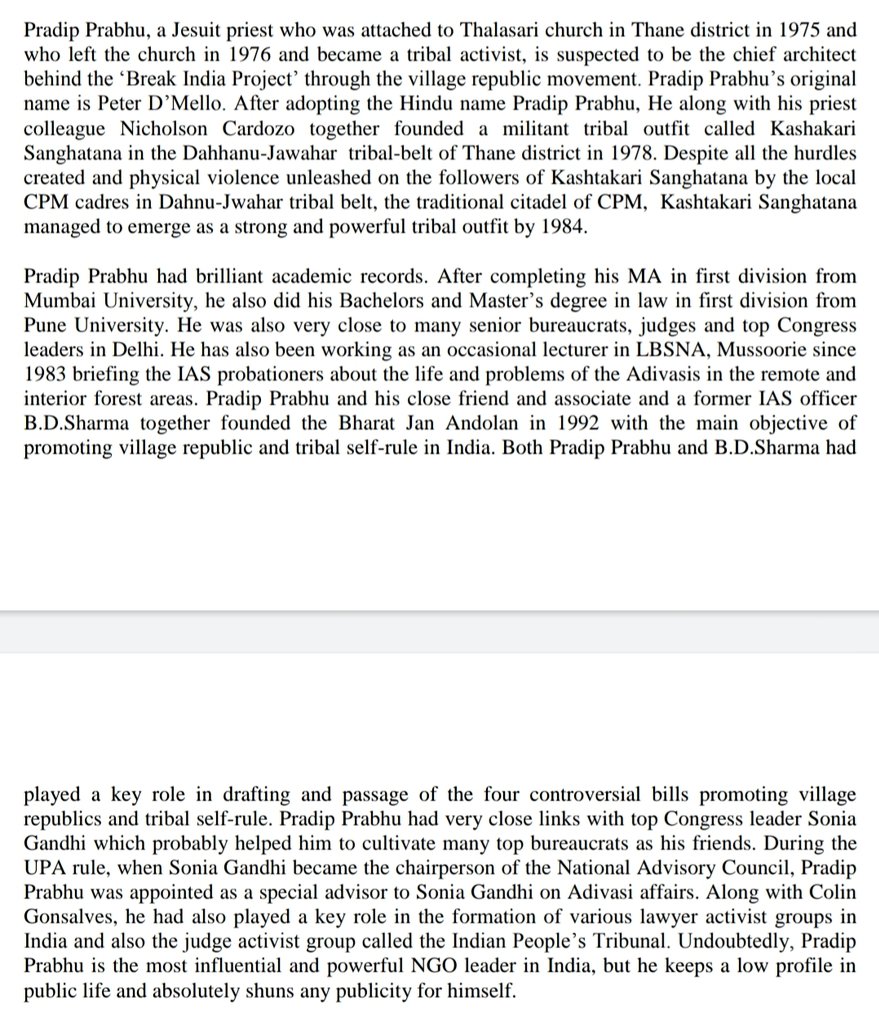  #Palghar Shiraz Balsara, wife of Pradip Deshbhakt Prabhu who adopted Hindu name, originally known as Peter D'Mello, founder of a NGO named Kashtakari Sanghatna & has links with the Christian Missionaries is fighting for the bail of those arrested. He leads Break India Project.