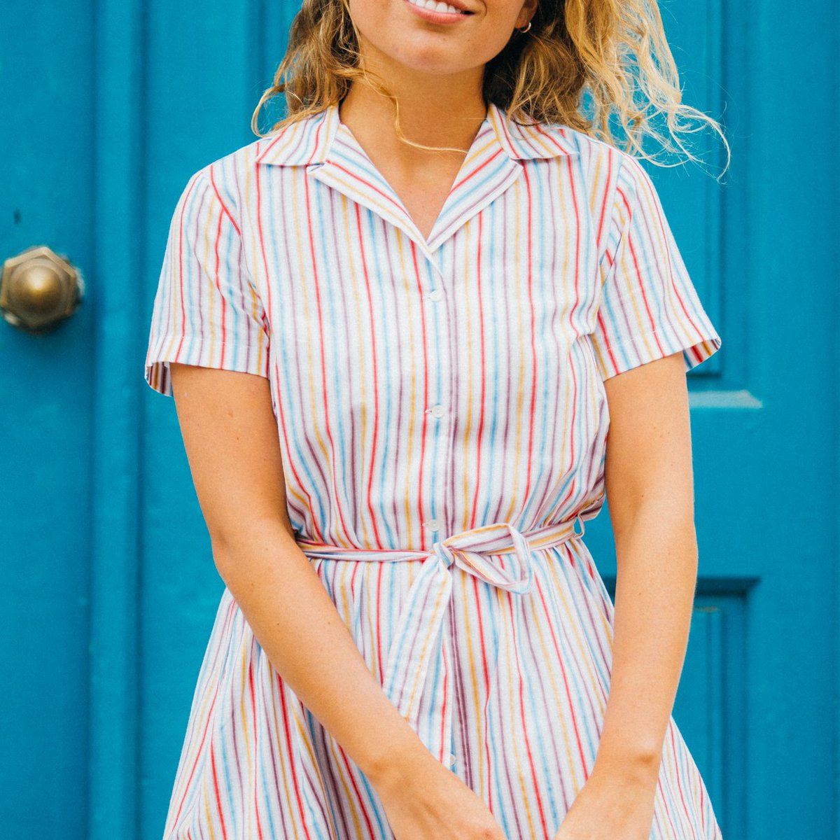 Creative design, comfy fabric &amp; versatile fit, our Downtown Stripes Dress has it all! 💛